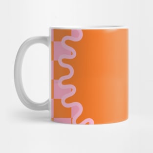 90s Checkerboard - Orange 2 Mug